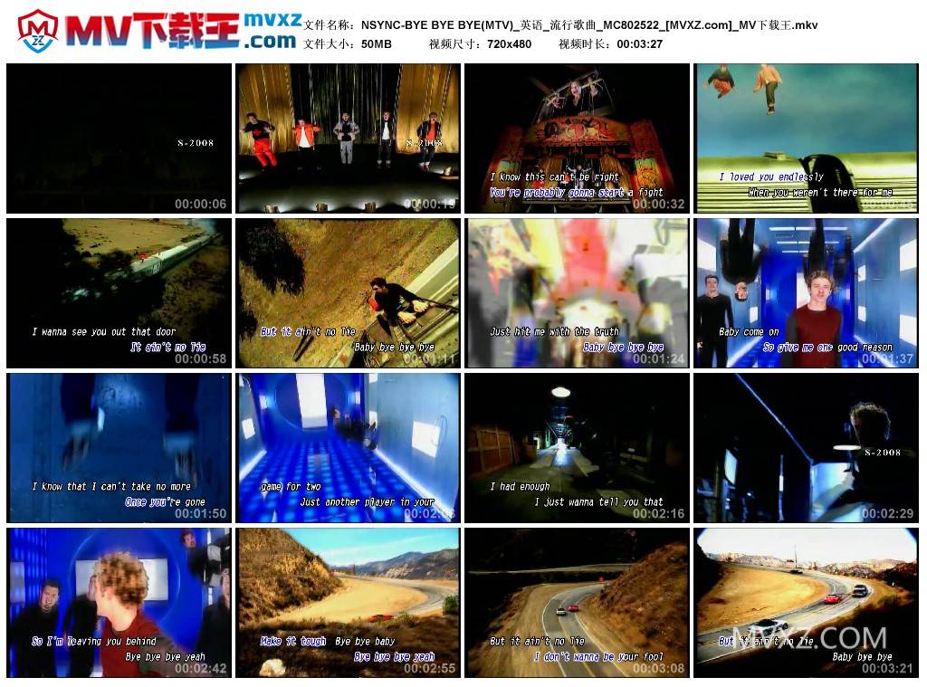 NSYNC-BYE BYE BYE(MTV)_英语_流行歌曲_MC802522